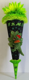 Schultüte Zuckertüte Dinosaurier Dino für Jungen VERSANDBEREIT in schwarz grün - Handarbeit kaufen