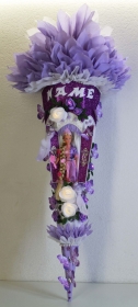 Schultüte Zuckertüte RAPUNZEL für Mädchen VERSANDBEREIT in lila weiß  - Handarbeit kaufen