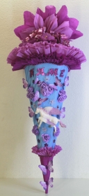 Schultüte Zuckertüte PEGASUS Pferdchen Einhorn für Mädchen VERSANDBEREIT in eisblau violett lila - Handarbeit kaufen