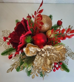 Weihnachtsgesteck Weihnachtsdeko Weihnachtsvase Weihnachtsdekor Geschenk Mitbringsel Künstliche Floristik  - Handarbeit kaufen