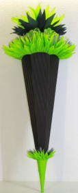 Schultüte Zuckertüte Rohling zum selbst verzieren Rohling 70 75 80 85 90 100 cm / 1m für Jungen HANDARBEIT schwarz grau grün - Handarbeit kaufen