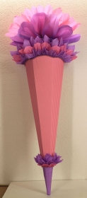 Schultüte Zuckertüte Rohling zum selbst verzieren Rohling 70 75 80 85 90 100 cm / 1m für Mädchen HANDARBEIT lila rosa - Handarbeit kaufen