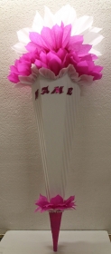 Schultüte Zuckertüte Rohling zum selbst verzieren Rohling 70 75 80 85 90 100 cm / 1m für Mädchen HANDARBEIT weiß lila (Kopie id: 100334048) - Handarbeit kaufen