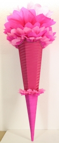 Schultüte Zuckertüte Rohling zum selbst verzieren Rohling 70 75 80 85 90 100 cm / 1m für Mädchen HANDARBEIT pink rosa - Handarbeit kaufen