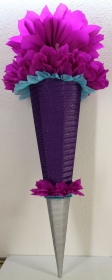 Schultüte Zuckertüte Rohling zum selbst verzieren Rohling 70 75 80 85 90 100 cm / 1m für Mädchen HANDARBEIT pink violett blau - Handarbeit kaufen