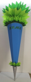 Schultüte Zuckertüte Rohling zum selbst verzieren Rohling 70 75 80 85 90 100 cm / 1m für Jungen HANDARBEIT blau hellgrün dunkelgrün silber  - Handarbeit kaufen