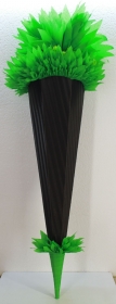 Schultüte Zuckertüte Rohling zum selbst verzieren Rohling 70 75 80 85 90 100 cm / 1m für Jungen HANDARBEIT grün schwarz  - Handarbeit kaufen