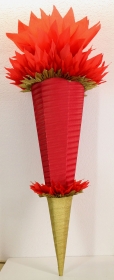 Schultüte Zuckertüte Rohling zum selbst verzieren Rohling 70 75 80 85 90 100 cm / 1m für Jungen HANDARBEIT gold rot  - Handarbeit kaufen