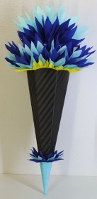 Schultüte Zuckertüte Rohling zum selbst verzieren Rohling 70 75 80 85 90 100 cm / 1m für Jungen HANDARBEIT gelb dunkelblau schwarz hellblau - Handarbeit kaufen