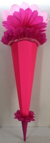 Schultüte Zuckertüte Rohling zum selbst verzieren Rohling 70 75 80 85 90 100 cm / 1m für Mädchen HANDARBEIT pink rosa leuchtpink - Handarbeit kaufen