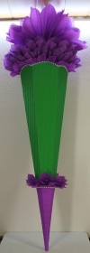 Schultüte Zuckertüte Rohling zum selbst verzieren Rohling 70 75 80 85 90 100 cm / 1m für Mädchen HANDARBEIT grün lila violett - Handarbeit kaufen