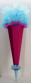 Schultüte Zuckertüte Rohling zum selbst verzieren Rohling 70 75 80 85 90 100 cm / 1m für Mädchen HANDARBEIT pink hellblau - Handarbeit kaufen