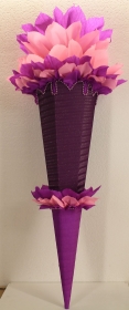 Schultüte Zuckertüte Rohling zum selbst verzieren Rohling 70 75 80 85 90 100 cm / 1m für Mädchen HANDARBEIT violett lila rosa - Handarbeit kaufen