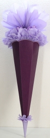 Schultüte Zuckertüte Rohling zum selbst verzieren Rohling 70 75 80 85 90 100 cm / 1m für Mädchen HANDARBEIT violett helllila - Handarbeit kaufen