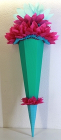 Schultüte Zuckertüte Rohling zum selbst verzieren Rohling 70 75 80 85 90 100 cm / 1m für Mädchen HANDARBEIT mintgrün pink hellblau - Handarbeit kaufen