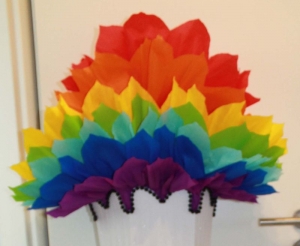 Schultüte Zuckertüte Rohling zum selbst verzieren Rohling 70 75 80 85 90 100 cm / 1m für Mädchen HANDARBEIT Regenbogenfarben - Handarbeit kaufen