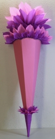 Schultüte Zuckertüte Rohling zum selbst verzieren Rohling 70 75 80 85 90 100 cm / 1m für Mädchen HANDARBEIT rosa lila - Handarbeit kaufen