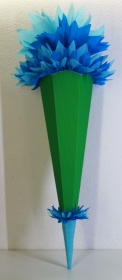 Schultüte Zuckertüte Rohling zum selbst verzieren Rohling 70 75 80 85 90 100 cm / 1m für Jungen HANDARBEIT grün blau hellblau - Handarbeit kaufen