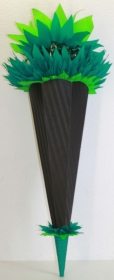 Schultüte Zuckertüte Rohling zum selbst verzieren Rohling 70 75 80 85 90 100 cm / 1m für Jungen HANDARBEIT moosgrün schwarz grün - Handarbeit kaufen
