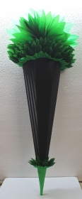 Schultüte Zuckertüte Rohling zum selbst verzieren Rohling 70 75 80 85 90 100 cm / 1m für Jungen HANDARBEIT dunkelgrün grün schwarz  - Handarbeit kaufen