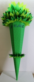 Schultüte Zuckertüte Rohling zum selbst verzieren Rohling 70 75 80 85 90 100 cm / 1m für Jungen HANDARBEIT grün olivgrün dunkelgrün apfelgrün - Handarbeit kaufen