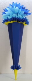 Schultüte Zuckertüte Rohling zum selbst verzieren Rohling 70 75 80 85 90 100 cm / 1m für Jungen HANDARBEIT gelb dunkelblau blau  - Handarbeit kaufen