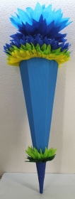 Schultüte Zuckertüte Rohling zum selbst verzieren Rohling 70 75 80 85 90 100 cm / 1m für Jungen HANDARBEIT gelb grün blau dunkelblau - Handarbeit kaufen
