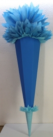 Schultüte Zuckertüte Rohling zum selbst verzieren Rohling 70 75 80 85 90 100 cm / 1m für Jungen HANDARBEIT blau - Handarbeit kaufen