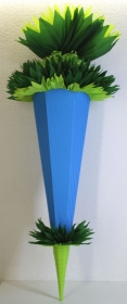 Schultüte Zuckertüte Rohling zum selbst verzieren Rohling 70 75 80 85 90 100 cm / 1m für Jungen HANDARBEIT blau dunkelgrün hellgrün - Handarbeit kaufen