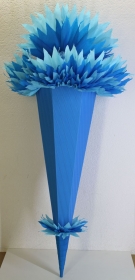 Schultüte Zuckertüte Rohling zum selbst verzieren Rohling 70 75 80 85 90 100 cm / 1m für Jungen HANDARBEIT blau hellblau - Handarbeit kaufen