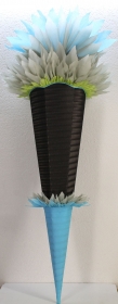 Schultüte Zuckertüte Rohling zum selbst verzieren Rohling 70 75 80 85 90 100 cm / 1m für Jungen HANDARBEIT schwarz grün hellgrün grau - Handarbeit kaufen