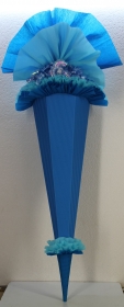 Schultüte Zuckertüte Rohling zum selbst verzieren Rohling 70 75 80 85 90 100 cm / 1m für Jungen HANDARBEIT blau hellblau - Handarbeit kaufen