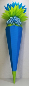 Schultüte Zuckertüte Rohling zum selbst verzieren Rohling 70 75 80 85 90 100 cm für Jungs HANDARBEIT blau hellgrün - Handarbeit kaufen