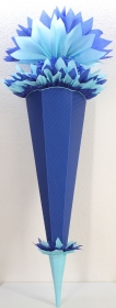 Schultüte Zuckertüte Rohling zum selbst verzieren Rohling 70 75 80 85 90 100 cm / 1m für Jungen HANDARBEIT dunkelblau hellblau - Handarbeit kaufen