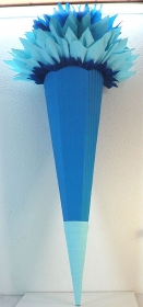 Schultüte Zuckertüte Rohling zum selbst verzieren Rohling 70 75 80 85 90 100 cm / 1m für Jungen HANDARBEIT blau hellblau dunkelblau - Handarbeit kaufen