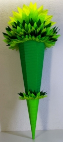 Schultüte Zuckertüte Rohling zum selbst verzieren Rohling 70 75 80 85 90 100 cm / 1m für Jungen HANDARBEIT grün schwarz - Handarbeit kaufen