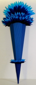 Schultüte Zuckertüte Rohling zum selbst verzieren Rohling 70 75 80 85 90 100 cm / 1m für Jungen HANDARBEIT blau dunkelblau schwarz - Handarbeit kaufen
