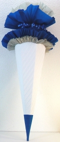 Schultüte Zuckertüte Rohling zum selbst verzieren Rohling 70 75 80 85 90 100 cm / 1m für Jungen HANDARBEIT weiß dunkelblau grau - Handarbeit kaufen