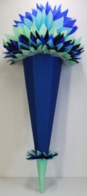 Schultüte Zuckertüte Rohling zum selbst verzieren Rohling 70 75 80 85 90 100 cm / 1m für Jungen HANDARBEIT mintgrün dunkelblau silber schwarz hellblau - Handarbeit kaufen