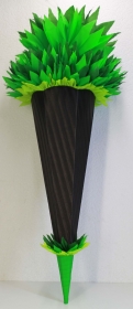 Schultüte Zuckertüte Rohling zum selbst verzieren Rohling 70 75 80 85 90 100 cm / 1m für Jungen HANDARBEIT schwarz grün - Handarbeit kaufen
