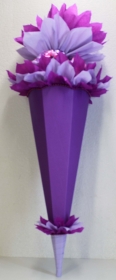Schultüte Zuckertüte Rohling zum selbst verzieren Rohling 70 75 80 85 90 100 cm für Mädchen HANDARBEIT lila helllila violett - Handarbeit kaufen