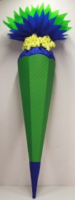 Schultüte Zuckertüte Rohling zum selbst verzieren Rohling 70 75 80 85 90 100 cm für Jungs HANDARBEIT grün blau gelb  - Handarbeit kaufen