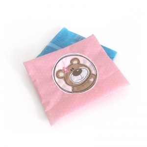 Kühlpadhülle Baby rosa weiß gepunktet Bär Wärmekissen Kinder Mädchen  - Handarbeit kaufen