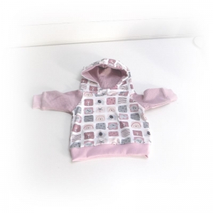 Kapuzenpullover Gr. 62 Pullover Hoodie Baby Kind Sweater Mädchen rosa weiß Geschenk Weihnachten