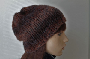 Wintermütze in verschiedenen Brauntönen für Damen von Hand gestrickt Farbverlauf weiche dicke Strickmütze Damenmütze Mütze handmade handgestrickt 