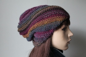 Swirl Mütze für Damen aus weicher Wolle gestrickt in verschiedenen Farbtönen handmade handgestrickt Schnecke Hut Beanie Strickmütze 
