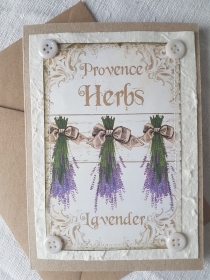 Vintage Klappkarte Grußkarte Lavendel