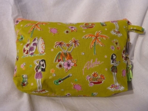 Kulturtasche Kosmetiktasche aus Baumwollstoff  Strand, Sommer, Hawaii - Handarbeit kaufen