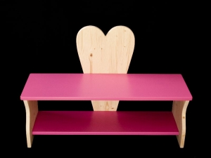 Kinderbank Herz rosa oder mit Wunschfarbe (Kindersitzbank aus Holz, Schuhbank, Sitzbank für Kinder)