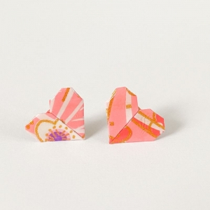 Origami Herz Ohrstecker Valentinstag Geschenk Edelstahl Papierschmuck Geschenk Frauen Hypoallergen Ohrringe
